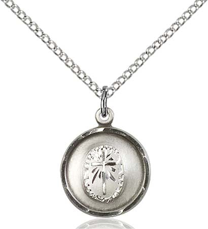 Sterling Silver Round Cross Center Pendant 0601YSS/18SS