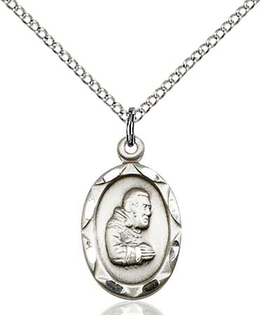 Sterling Silver St. Pio of Pietrelcina Pendant 0612PISS/18SS