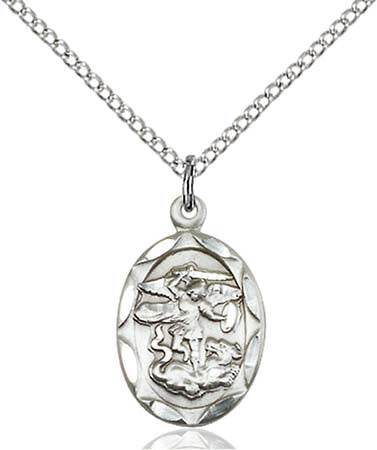Oval Sterling St. Michael the Archangel Pendant 0612RSS/18SS