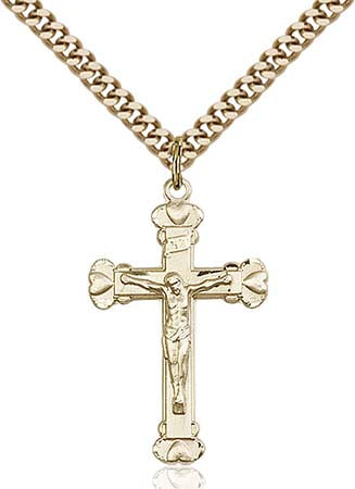 Gold Filled Crucifix with Claddagh Ends Pendant 0620GF/24G