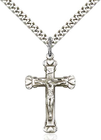 Sterling Silver Crucifix with Claddagh Ends Pendant 0620SS/24S