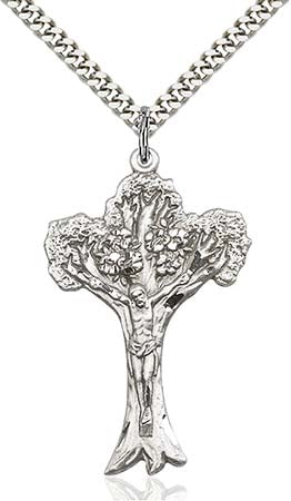 Sterling Silver Tree of Life Crucifix Pendant 0633SS24S