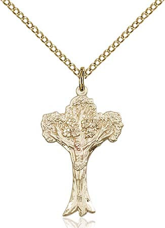 Gold Filled Tree of Life Crucifix Pendant 0634GF/18GF