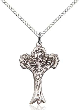 Sterling Silver Tree of Life Crucifix Pendant 0634SS/18SS
