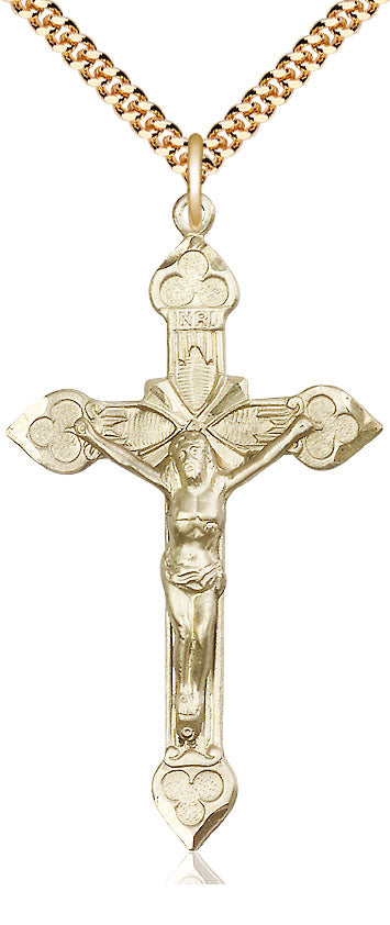 Gold Filled Shamrock End Crucifix for Men 0635GF/24G