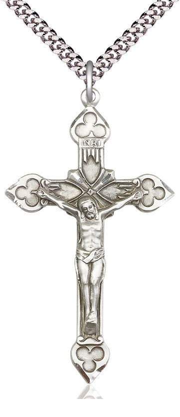 Sterling Silver 1-7/8 Ornate Crucifix Pendant 0635SS/24S