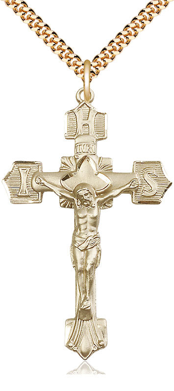 Gold Filled IHS (Holy Name of Jesus) Crucifix Pendant 0637GF/24G