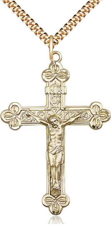 Gold Filled Scroll Back Crucifix Pendant 0639GF/24G