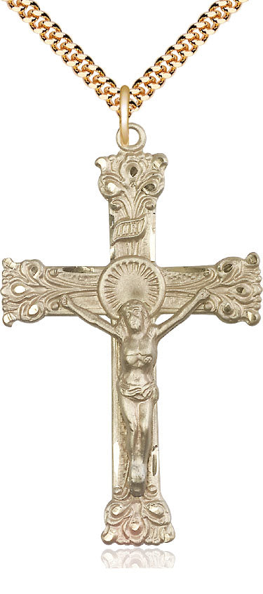 Gold Filled Ornate Crucifix Pendant 0641GF/24G