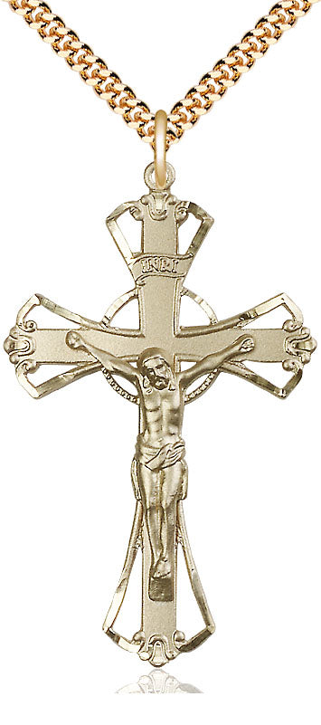 Gold Filled Flared End Crucifix Necklace for Men 0643GF/24G