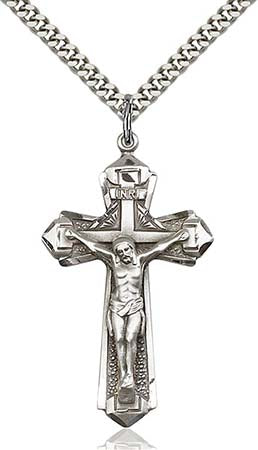 Large Sterling Crucifix Pendant for Men 50SS/24S