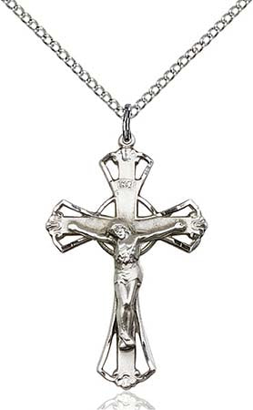 Sterling Silver Open Flared End Crucifix Pendant 0659SS/18SS
