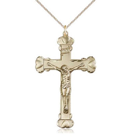 Gold Filled Claddagh End Crucifix Pendant 0670GF/24G