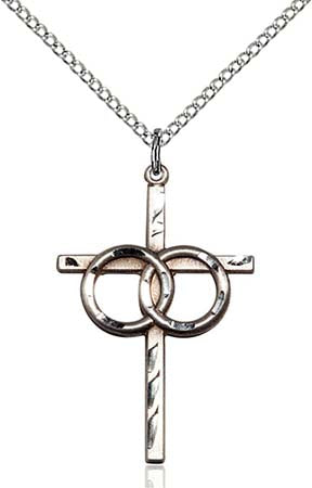 Sterling Silver Wedding Rings Cross Pendant 0671SS/18SS