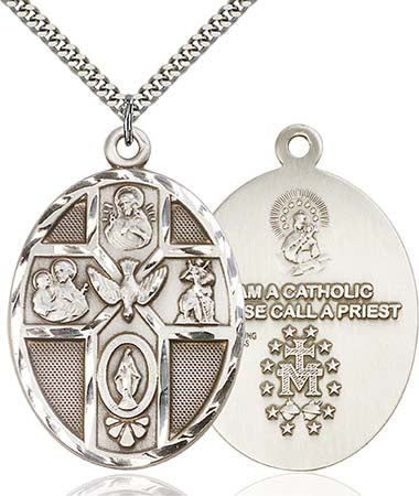 Large Sterling Silver 5-Way / Holy Spirit Pendant 0680SS/24S