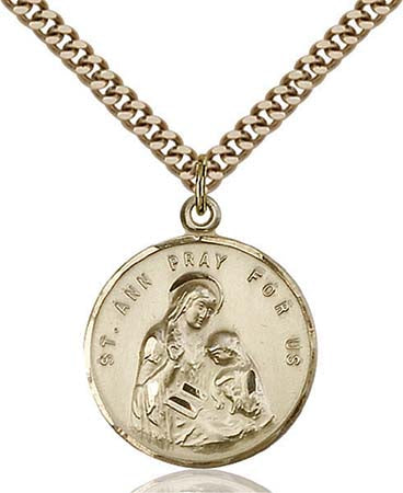 Large Gold Filled St. Ann Pendant - 0701A