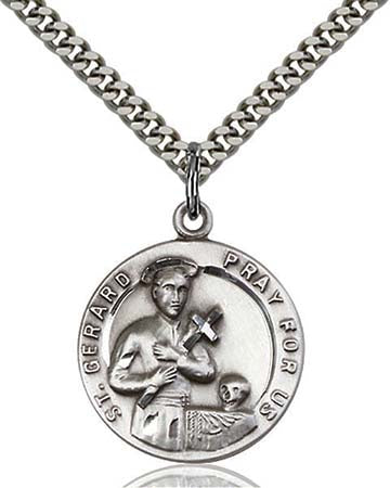 Sterling Silver St. Gerard Pendant 0701GSS/24S