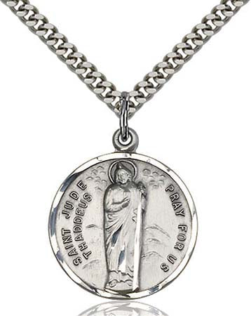 Sterling Silver St. Jude Pendant 0701JSS/24S