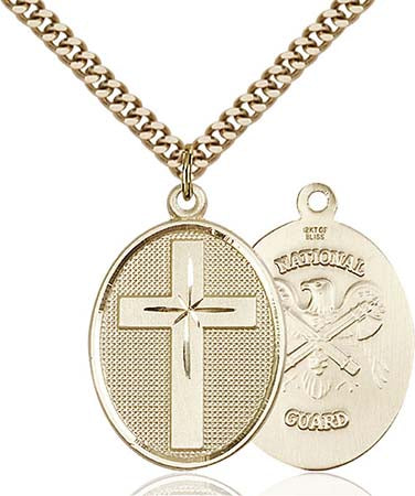 Gold Filled Cross / National Guard Pendant 0783GF5/24G