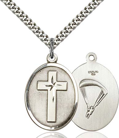Sterling Silver Cross / Paratrooper Pendant 0783SS7/24S