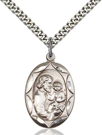 Sterling Silver St. Joseph Pendant 0801KSS/24S