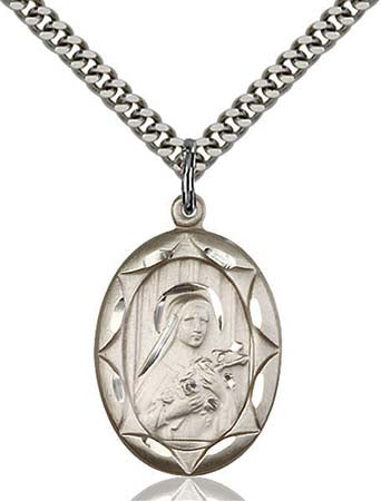 Sterling Silver St. Theresa Pendant 0801TSS/24S