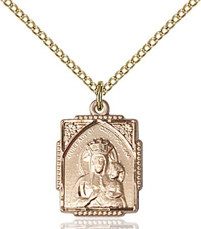 Gold Filled Our Lady of Czestochowa Pendant 0804CZGF