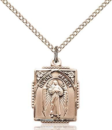 Gold Filled Divine Mercy Pendant 0804DMGF