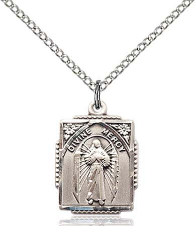 Sterling Silver Divine Mercy Pendant 0804DMSS