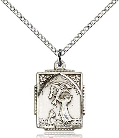 Sterling Silver St. Francis of Assisi Pendant 0804FCSS/18SS