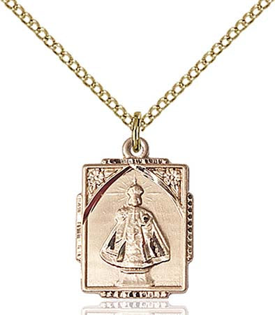 Gold Filled Infant of Prague Pendant - Rectangular 0804IGF/18GF