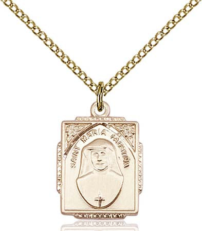 Gold Filled St. Maria Faustina Pendant 0804MFGF/18GF