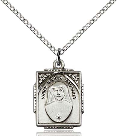 Sterling Silver St. Maria Faustina Pendant 0804MFSS/18SS
