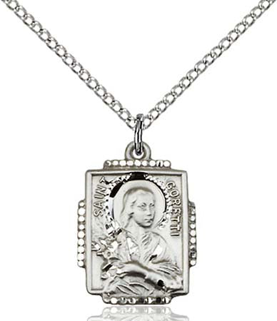 Sterling Silver St. Maria Goretti Pendant 0804QSS/18SS