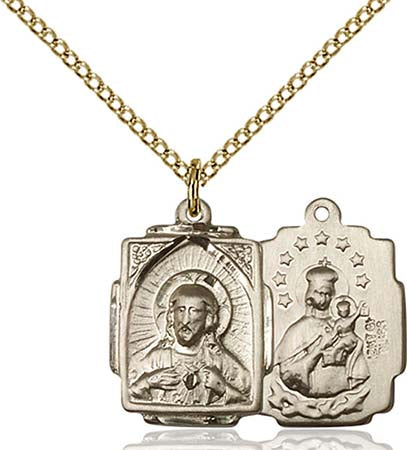 Gold Filled Rectangular Scapular Pendant- 0804S
