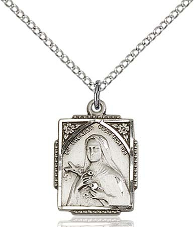 Sterling Silver St. Theresa Pendant 0804TSS_18SS