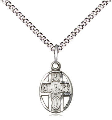Small Oval Sterling 5 Way Communion Medal 0979SS/16S