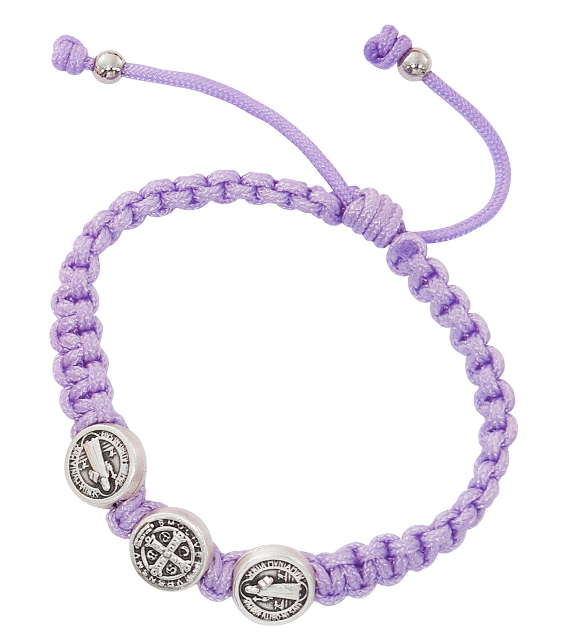Kids Purple St Benedict Cord Bracelet B123KC
