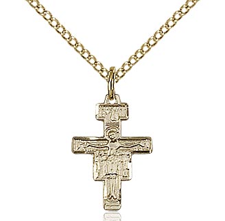Gold Filled San Damiano Crucifix Pendant 6078GF18G