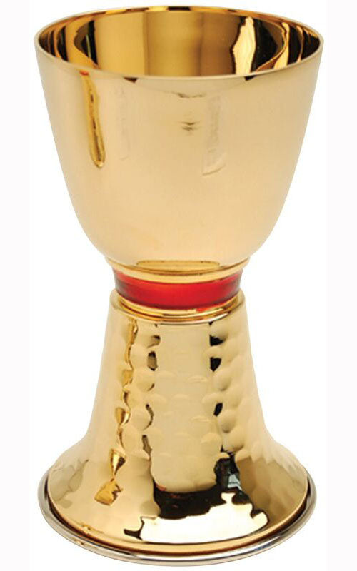 Gold Common Cup Chalice with Red Node K719