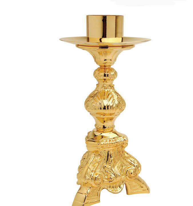 Traditional Gold Plate Altar Candlestick K861