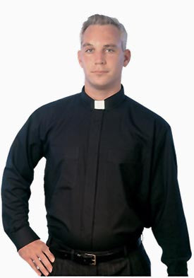 Black Long Sleeve Clerical Shirt 5000