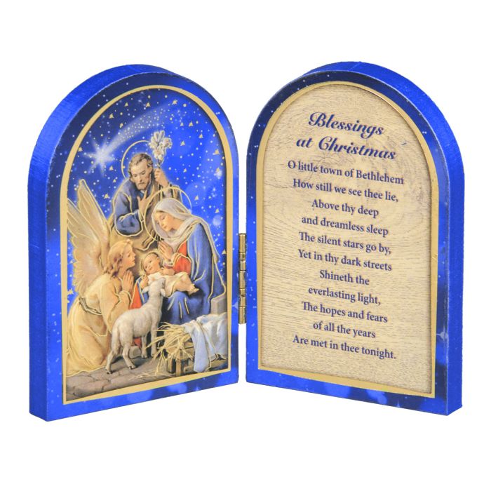 Christmas Blessing 3.5 x 4.75 inch Wood Diptych