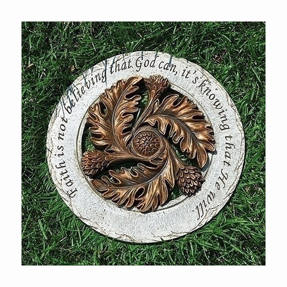 Faith Is - Bronze Floral Garden Stepping Stone