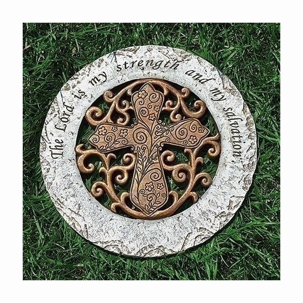 Lord is My Strength - Bronze Cross Garden Stepping Stone