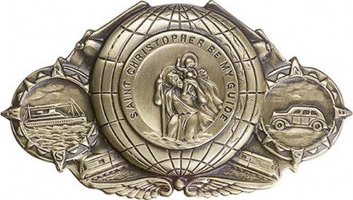 Antique Gold St. Christopher Visor Clip   1019VG