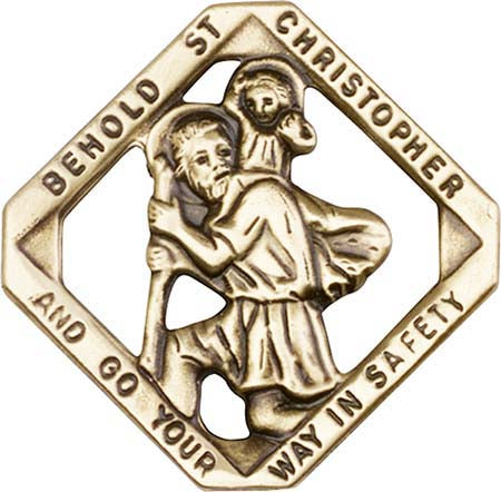 Antique Gold St. Christopher Visor Clip 1025VG