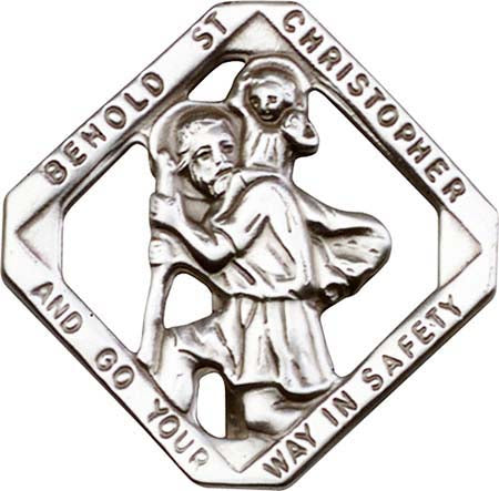 Antique Silver St. Christopher Visor Clip 1025V