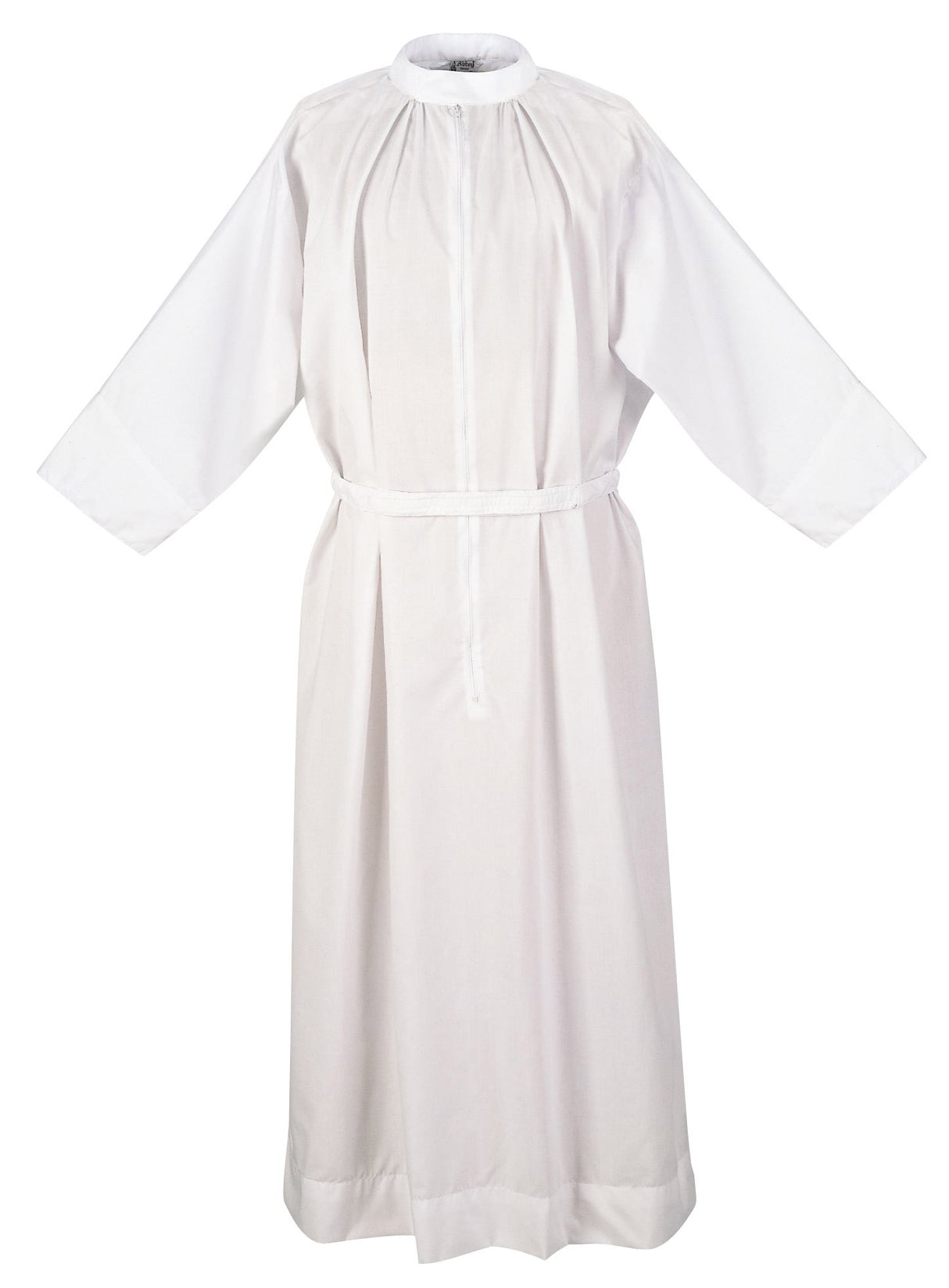White Zip Front Alb in Poly/Cotton Blend no. 425