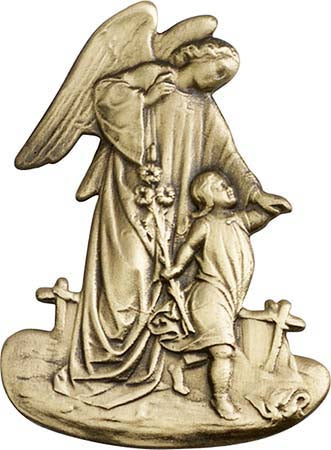 Antique Gold Guardian Angel Visor Clip 1029VG